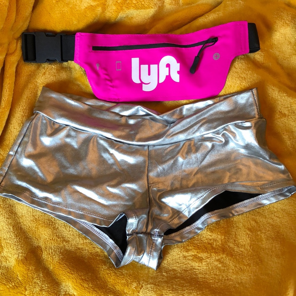 Silver festival shorts and fanny pak